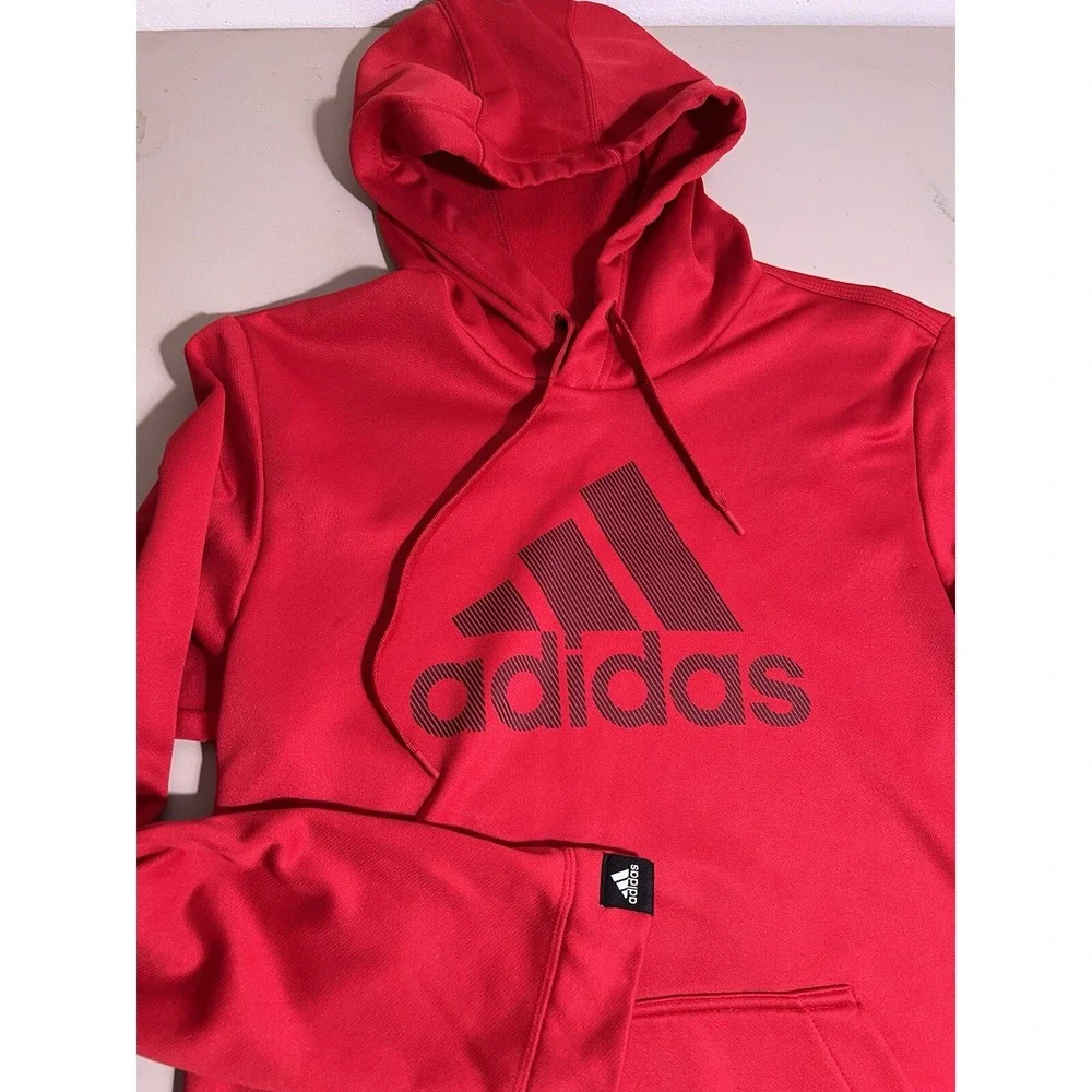 Adidas GG Big BOS Men's Hoodie Casual Red Medium‎  Sweatshirt #938011